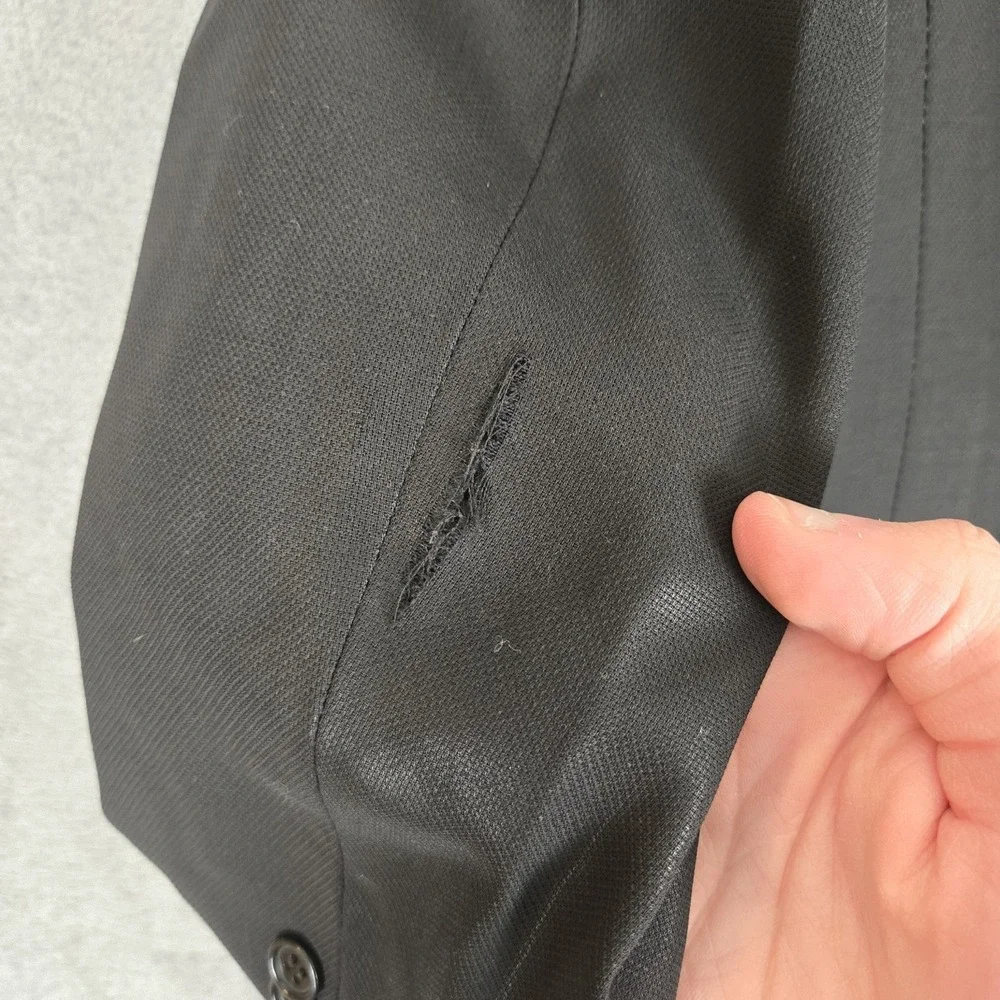 Canali Blazer Men 48R Black Wool Sport Jacket Italy Travel Water Resistant *READ